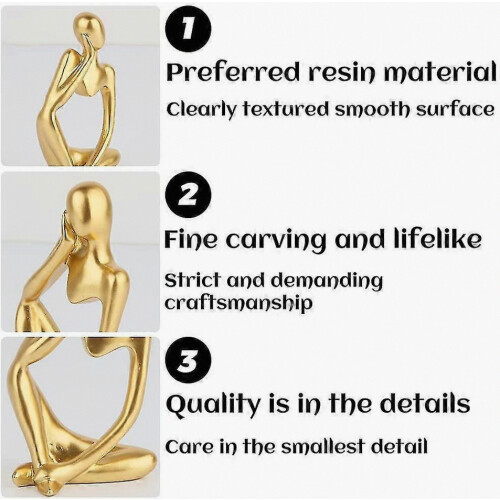 Modern Thinker Resin Statues, Xixiran 2 Pieces Abstract Thinker Statue, Resin Home Decor Gift 2