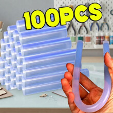 Bâtons de colle thermofusible transparents, 7x100mm, Lot de 30 pièces, Forte viscosité pour bricolage et artisanat