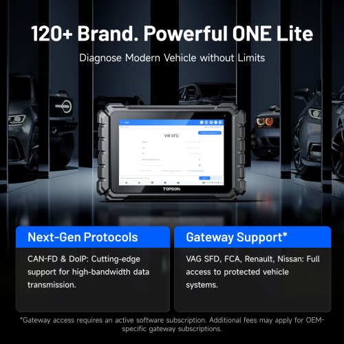 TOPDON ONE Lite, Scanner OBD2 Diagnostic Professionnel, Écran 10 pouces, Codage ECU Bidirectionnel, 50 Fonctions de Réinitialisation