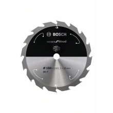 Cirkelzaagblad - BOSCH - Standaard voor Hout - 184x1.6/1.1x16 mm - Hardmetaal - 16 tanden