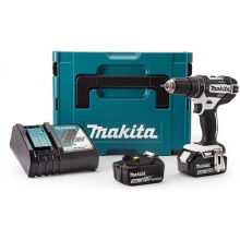 MAKITA Klopboormachine DHP482RFWJ - Wordt geleverd met 2 18 V batterijen, snellader en Makpac koffer.