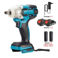 Clé à chocs électrique sans fil, 18V, moteur sans balais, 520N.M, pour construction et maintenance