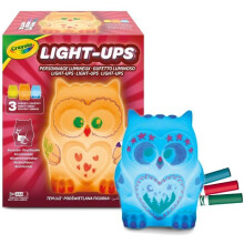 Kreative Lichtaktivität - CRAYOLA - Light-Ups Eule - Wiederbeschichtbare Oberfläche - 4h Timer - 3 waschbare Filzstifte