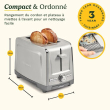 Toaster - CUISINART - Core Collection - 2 Scheiben - Extra breite Schlitze - Edelstahl