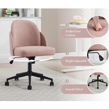 Chairus Modern Linen Office Chair 360° Swivel Desk Chair, Adjustable Height with Wheels, High-Density Cushion