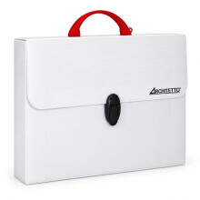 Trousse de classement portable, grande capacité pour documents A4, avec poignée, Rouge