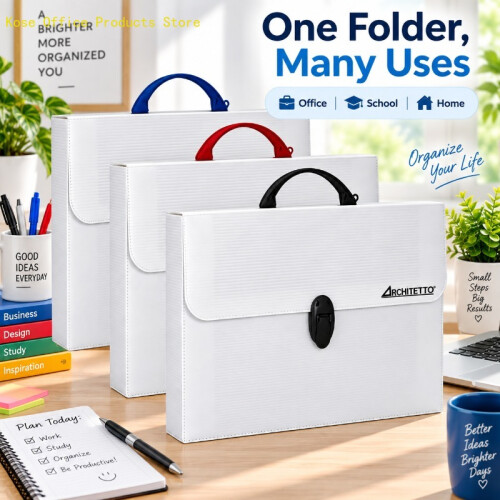 Trousse de classement professionnelle portable, grande capacité pour documents A4, bleu 1