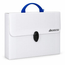 Trousse de classement professionnelle portable, grande capacité pour documents A4, bleu