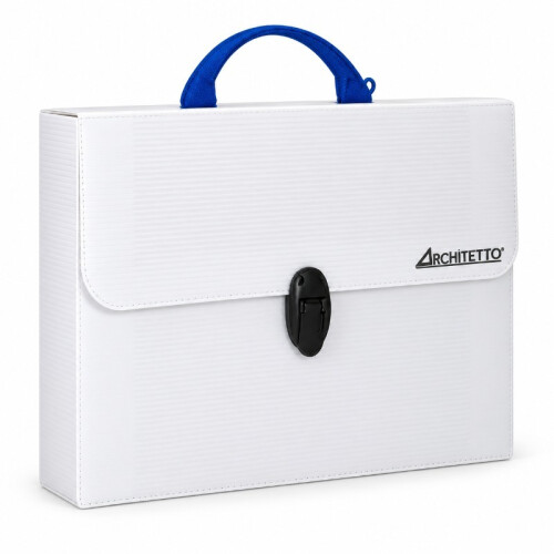 Trousse de classement professionnelle portable, grande capacité pour documents A4, bleu