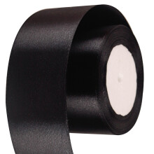 40mm Wide Black Ribbon Thick Halloween Ribbon for Gift Wrapping 22m, 1.5 inch Thick Black Satin Ribbon for Halloween Cake Wrapping Wedding Car Hair B