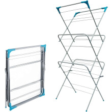 SPECTRAPLAST 14m 3 Tier Clothes Airer, Foldable Clothes Drying Rack/Clothes Horse, Space Saving Indoor Outdoor Laundry Airer, Compact Drying Stand (