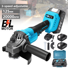 Meuleuse d'angle sans balais 125 mm, 1500 W, 3 vitesses réglables, 20 000 tr/min, pour Makita 21 V