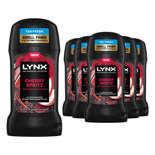 Lynx Lynx Deodorant Stick Cherry Spritz with 72Hrs Freshness 6x50ml