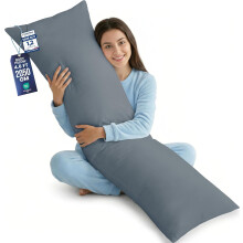 Utopia Bedding Long Body Pillow, Bolster, Double 4Ft 6 inch, Grey