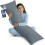 Utopia Bedding Long Body Pillow, Bolster, Double 4Ft 6 inch, Grey 1