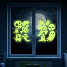 Halloween Window Stickers, Glow in The Dark Halloween Decorations, Removable Waterproof Window Clings, Versatile Decor Stickers for Door, Stair, Home