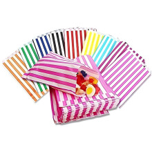 5" x 7" Mixed Assorted Colours Candy Striped Sweet Paper Bags