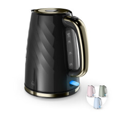 Swan Windsor 1.7L Kettle, Rapid Boil, Push Button Lid, 360 Degree Base, Water Indicator Window, Boil Dry Protection, Anti-Slip Feet 3kW, Black with G