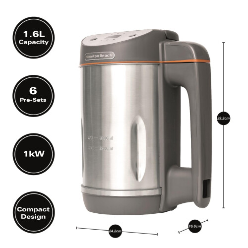 Hamilton Beach Hamilton Beach 3in1 Soup Maker Smoothie Blender 16L Angled Digital Di 1