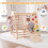 Indoor Jungle Gym for Kids, 8-in-1 Foldable, Solid Wood 5