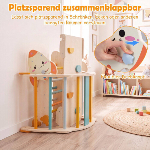 8-in-1 Foldable Toddler Climbing Set, Rocket-Themed 2