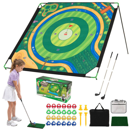 Golf Chipping Game Set with Adjustable Clubs, 24 Balls 2