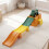 Kids Ride-On Toy with Storage & Race Tracks - Rustic Brown 3