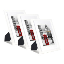 Scholar Tree White Picture Frames 10x8 Inch 3 Pack, Picture Frame for Tabletop and Wall Mounting, Mount for Picture 7x5