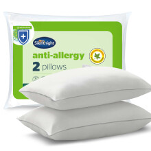 Silentnight Luxury Anti-Allergy Pillow Pack of Two – Anti Bacterial 2 Pack Pillow Pair with Luxurious Stitching and Soft Medium Support – Hypoalle