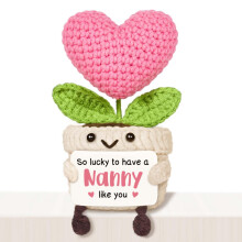 Giftasy Nanny Gifts, Nanny Birthday Gifts - Handmade Crochet Cute Heart Flower, Presents for Nanny from Grandchildren for Mother's Day, Birthday, Chr