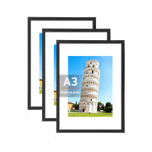 Henrycares 3 Pack A3 Picture Frames Black, Photo Frame 29.7x42 cm Wall Mountable, Poster Frame for Landscape or Portrait Display
