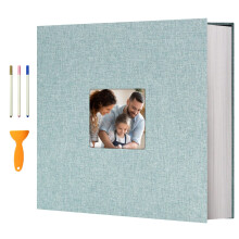 Vienrose Self-Adhesive Photo Album, 10 x 15 cm, Stick and DIY Large Linen Photo Album with 120 White Pages, Wedding Birthday with a Ballpoint Pen, 33