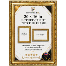 Ornate gold picture frame for 20x16 inch Picture | Photo frame for wall hanging | Perfect for Posters, Artwork and Jigsaw Puzzles.