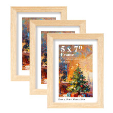 HOUSE DAY 7x5 Photo Frames,100% Solid Wood 5x7 Picture Frame OAK Wooden