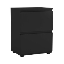 URBNLIVING Bedside Table with 2 Drawers - Modern Chest of Drawers Dresser with Smooth Metal Runners for BedroomLiving RoomOffice & Hallway