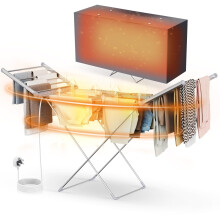 Heated Clothes Airer with Cover,Foldable Drying Rack,for Damp Weather