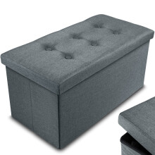 Nyxi Foldable Ottoman Storage Box,76x38x38cm, 80L Capacity, Multi-Purpose 2-Seater, Foot Stool, Storage Organizer with Lid for Kids Toys, Bedroom, Ha