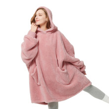 Bedsure Sherpa Wearable Blanket Hoodie - Warm Cozy, Standard, Pink