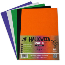 DJP 160gsm A4 Halloween Coloured Assorted Card Crafts Pack - 50 Sheets (10 Each Colour)