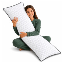 Ultrasonic Long Bolster Pillows Hollowfibre Filled Body Pillow (King - 5FT) - Full Body Orthopedic Comfort Back, Neck & Pregnancy Maternity Soft Supp