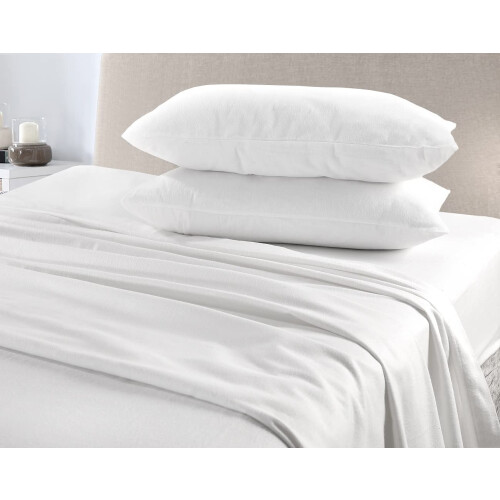 Flannelette Brushed Cotton Flat Sheets Super Soft Warm Cosy Wrinkle Sh