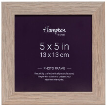 Hampton Frames SORBONNE 5x5 (13x13cm) Pack of 1 Oak Effect Picture Frame Acrylic (Non-Glass) SOR55NGX-1PK