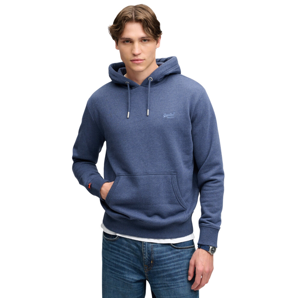 Superdry (L, Sailor Blue Marl) Mens Essential Logo Hoodie