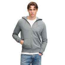 (S, Antique Grey Marl) Superdry Mens Essential Logo Full Zip Hoodie