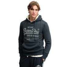 (L, Eclipse Navy) Superdry Mens Vintage Logo Classic Hoodie