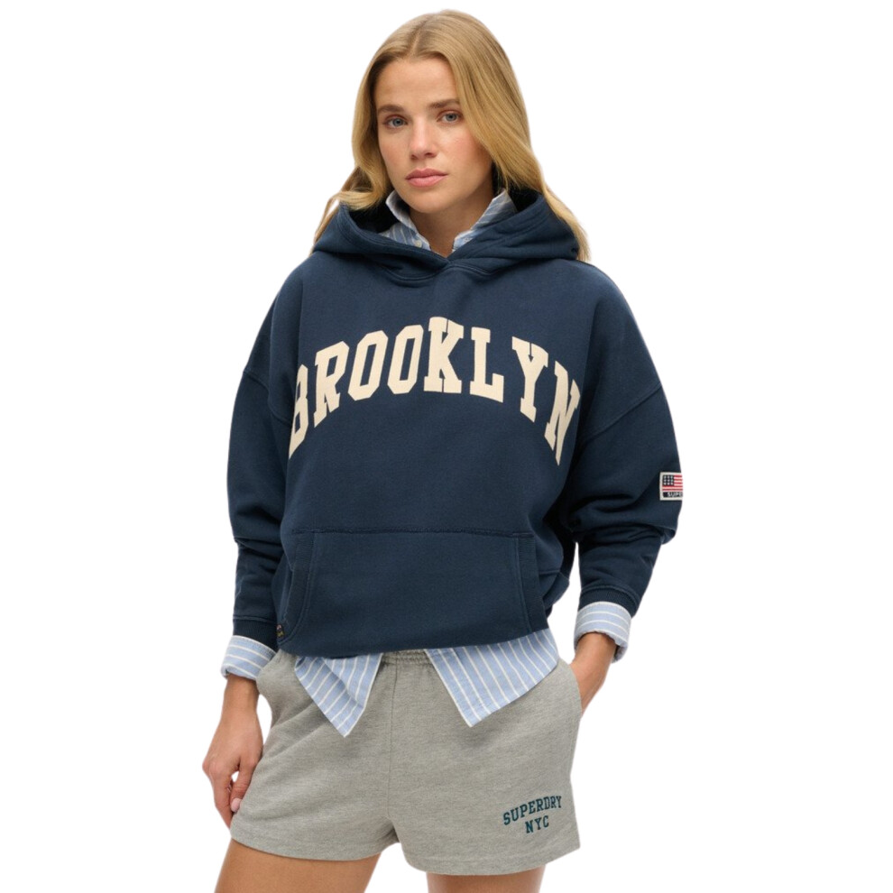 Superdry Women's Richest Navy Athletic Essentials Relaxed Hoodie - Size 14 - Image 3