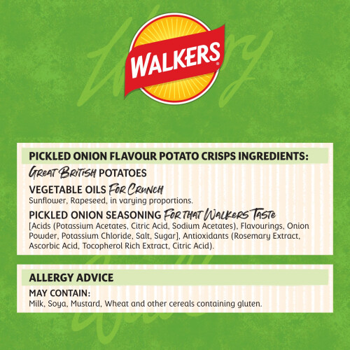 Walkers Walkers Crisps Pickled Onion 6x25g 2