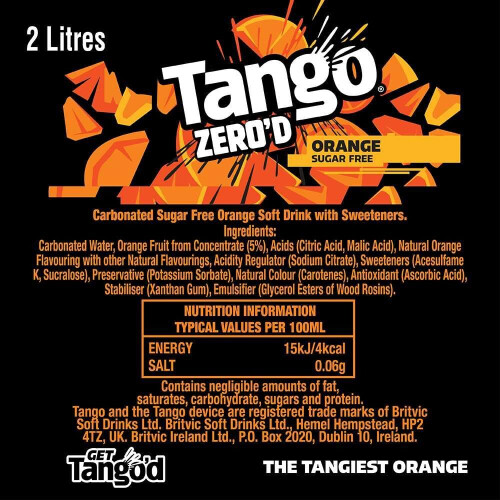 Tango Orange Sugar Free | 2L Bottle 1