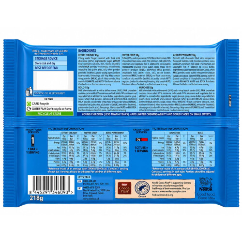 Nestle Nestlé Variety Milk Chocolate Bar Multipack 218g 1