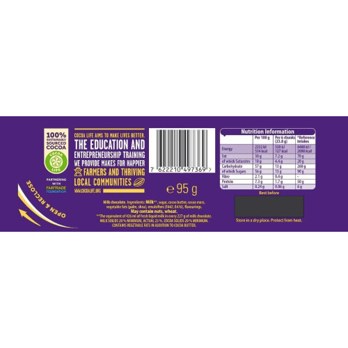 Cadbury Cadbury Dairy Milk Chocolate Bar, 110g 1